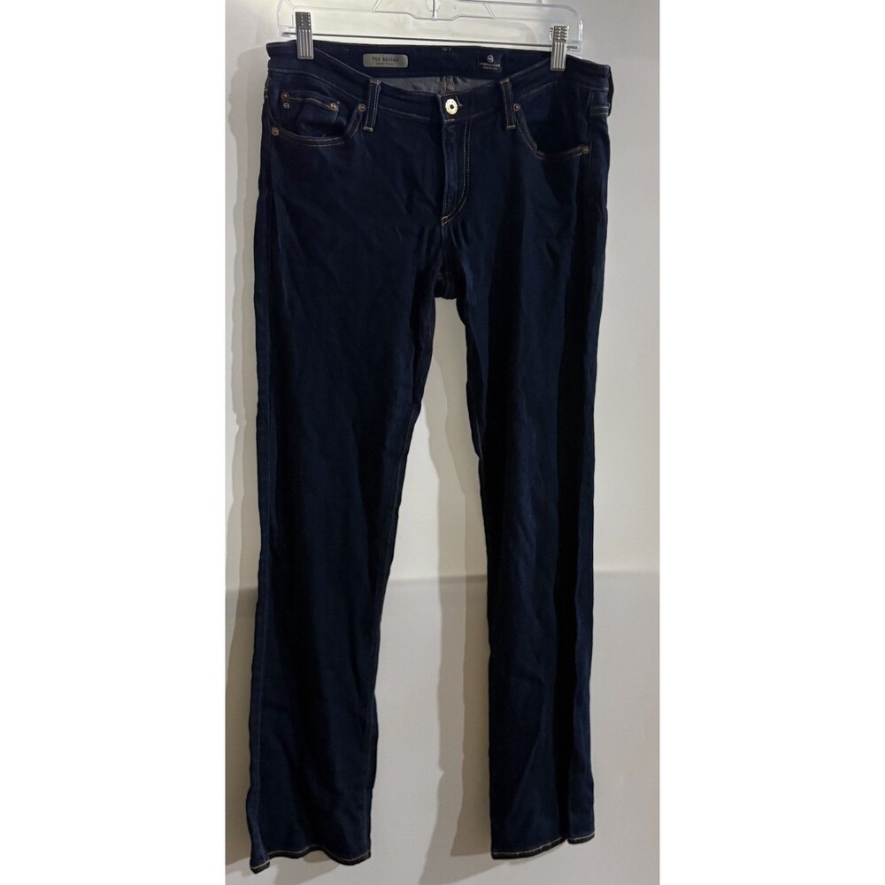 AG Adriano Goldschmied Women’s Dark Wash Blue Denim Slim Mid Rise Bootcut